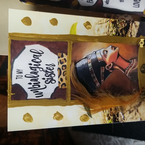 Handmade Nefertiti Greeting Unbiological Sister  Greeting card Gift set - Picture 2 of 7